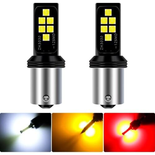 2PCS 1156 P21W BA15S 1157 P21/5W BAY15D T20 W21W 7440 BAU15S LED Car Reserve Lamp Auto Brake Light Turn Signal Bulb white red