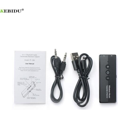 2 in 1 Bluetooth 5.0 Transmitter Receiver For TV PC Car Kit with Control Button Mini 3.5mm AUX Audio Wireless Adapter