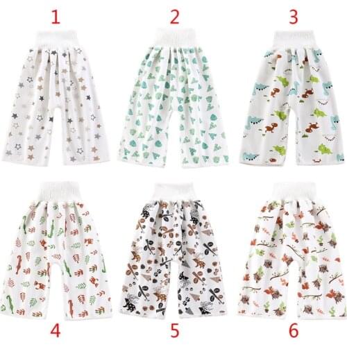 2 in 1 Comfy Baby Diaper Skirt Shorts Cotton Waterproof Absorbent Washable Potty Training Nappy Pants for Bed Wetting