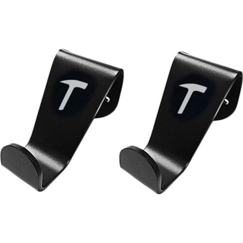 2Pcs Car Seat Headrest Hook Hanger Holder Rear Seat Hook Clothes Hook Fit For Tesla Model 3 Model X Model S Car Accessories