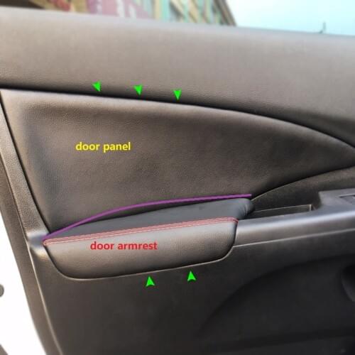 4PCS Car Styling Interior Microfiber Leather Door Panel Armrest Cover Sticker Trim For Honda CRV 2012 2013 2014 2015 2016 2017