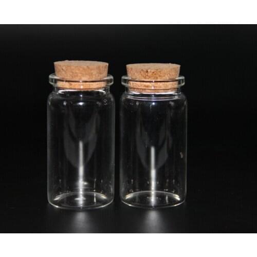 5pcs 37*60mm Hot Sale Glass Bottles With Cork Transparent Mini Empty Glass Vials Jars clear Stopper Glass Bottle Vials Wholesale