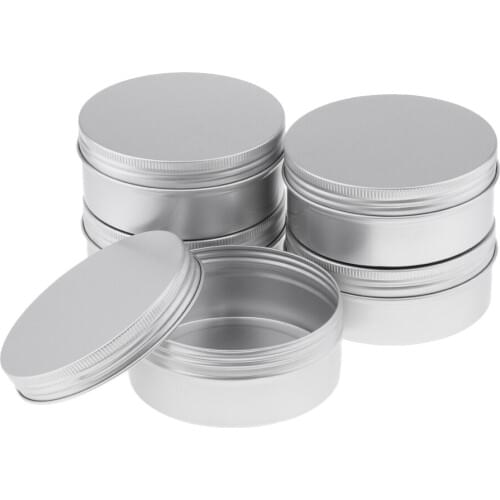 5 Pack Aluminium Tin Large Make Up Candle Pots 250ml Capacity Empty Big Cosmetic/Candle/Spice Pots/Hair Product/Sweet Tin Jar