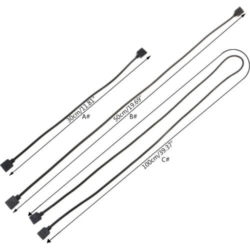 69HA 12V 4Pin AURA RGB Extension Adapter Cable Motherboard to RGB Connector Splitter Hub Cord for PC LED Light Strip