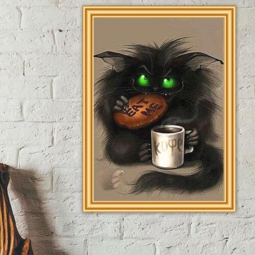 5D DIY Diamond Painting Animal Cross Stitch Full Square Drill Embroidery Diamond Mosaic Cat Cartoon Rhinestones Picture Decor