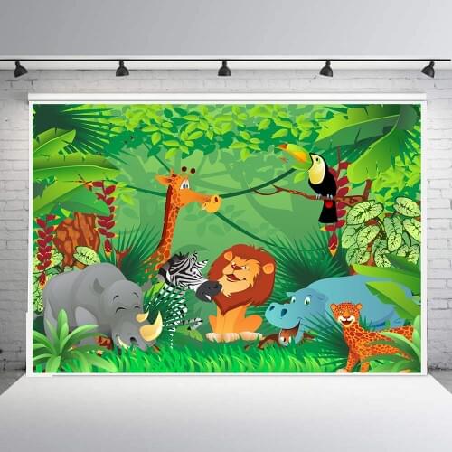 BEIPOTO Birthday photo background photography studio Safari party Jungle animal forest kid child backdrop baby shower poster 840