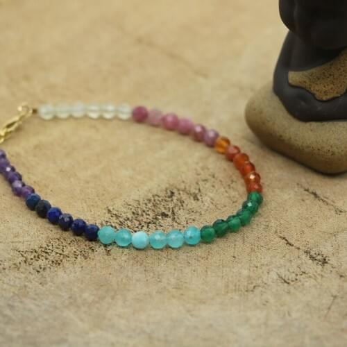 EDOTHALIA New High Quality 7 Chakra 4MM Natural Stone Bead Bracelet Women Girl Yoga Chakras Jewelry Gift