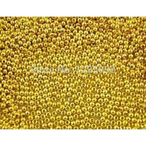 5000Pcs Gold Plated Smooth Round Ball Alloy Spacers Beads For Jewelry Findings 3mm