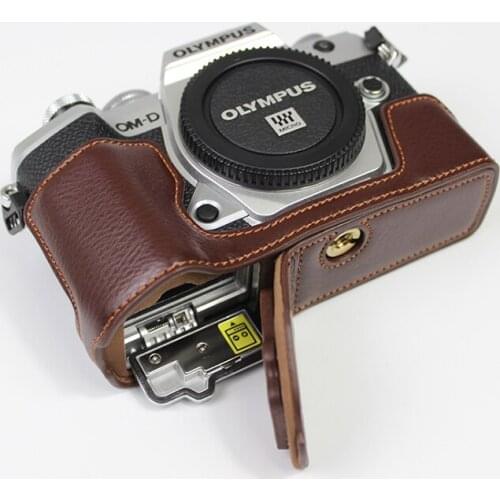 Genuine Leather Case Camera bag For OLYMPUS OMD E-M5 MARK III EM5III E-M5III protective cover shell With Battery Opening