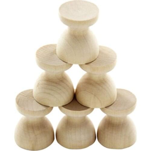 Wooden Egg Holding Cup Easter Eggs Holder DIY Unfinished Crafts Drawing Model Painted Graffiti Tools