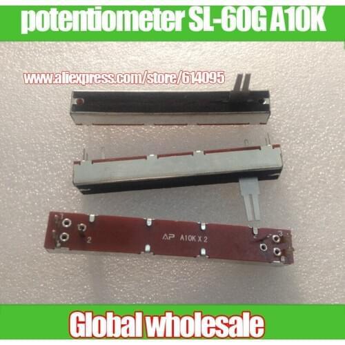 5pcs double potentiometer SL-60G A10K 20A6 / Mixer variable resistor 88mm long