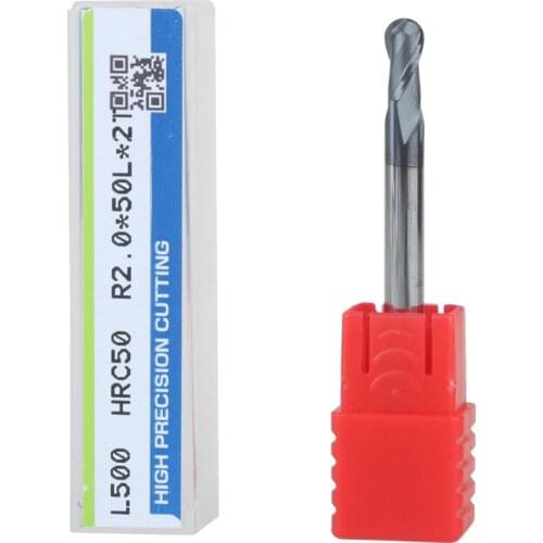 1pcs R2.0 Real HRC50 2 flutes ball nose end mill milling cutter CNC router bit