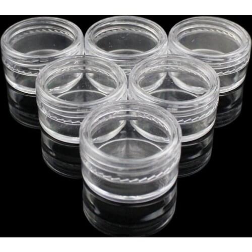 20pcs/batch of 5g sample transparent cream jar mini cosmetic bottle container round nail storage bottle