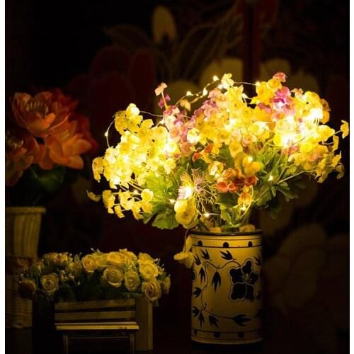 Hot 2m 20LED Copper Wire Button Cell Powered Mini Fairy Starry String Lights Wedding Party Holiday Decoration