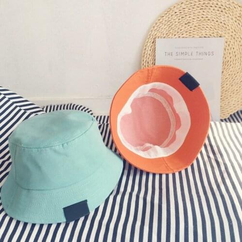 Cute spring and summer thin baby hat candy color wild baby boy girl bucket hat kid sun hat outdoor baby toddler beach hat