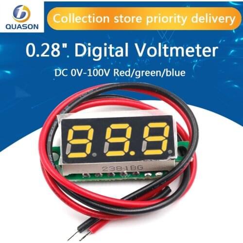 Mini 0.28 inch LED Digital Voltmeter Voltage Meter Volt Detector Monitor Tester Panel Car 12V 24V Red Green Blue Yellow
