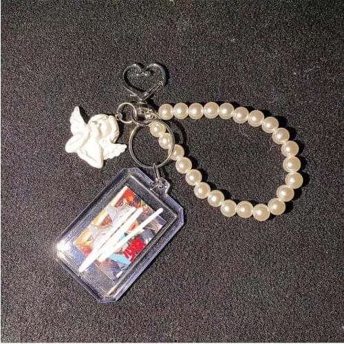 Trendy Cute Korean ID photo Protect Case Keychain Bag Car Keys Keyring Chains Pendant Decor Case for Airpods Charms Couple Gifts