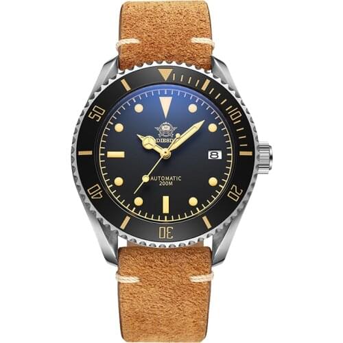 Addies Dive 2101 Mens Automatic Watch NH35 Stainless Steel Wrist Watch Black Matte Dial Super Luminous 200m Diving Watches