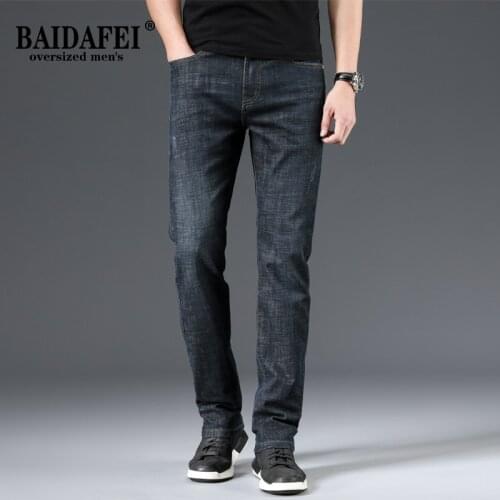 Summer Mens Classic 5-Pocket Regular Fit Flex Jean 2021 New Thin Comfortable Casual Jeans Blue Black Denim Trousers