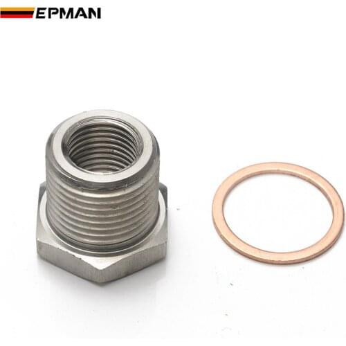 EPMAN Stainless Exhaust O2 Oxygen Sensor Spacer Reducer Adapter M18 x 1.5mm to M12 x 1.25mm Thread Exhaust EPCGQ95