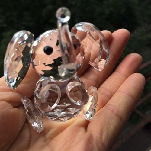 Lovely 2.3" Glass Clear Elephant Figurines Paperweight Craft &Collection Souvenir Birthday Christmas Wedding Gift Crystal Decor