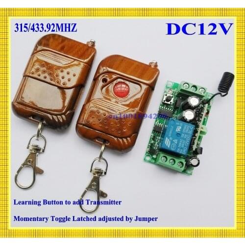 RF Wireless Remote Control Switch System 12V 1CH AB Receiver&Transmitter10A output state is adjusted Toggle /momentary/Latched