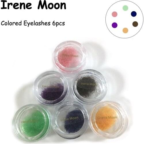 6pcs Colored Eyelashes Mix Individual False Eye Lashes Extension Loose Bulk Color Lash 0.15mm 10mm Fake Eyelash Supplies