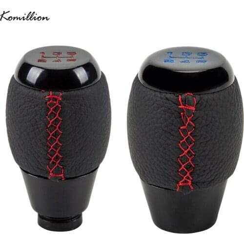 Universal Car Shift Knob Black Leather Manual 5 Speed Lever Handbrake Cover for BMW VW Citroen Audi Toyota Ford Mazda Kia Jeep