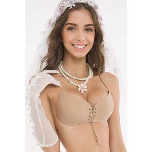 Self Adhesive Sexy Lingerie Strapless Bra Silicone Seamless Sticky Bra Plus Size Women Sujetador Invisible Push Up Bra Plak Bh