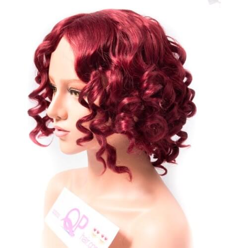 QP Hair Synthetic Wigs for Women African American Bouncy Curly Low Temperature Fiber Hair