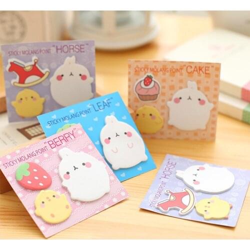 Sticker molang Sticky Notes Cute Kawaii Cartoon adhesive Post Notepad It Memo Pad sketchbook Office Supply School Stationery