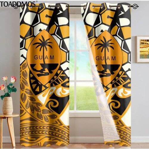 TOADDMOS Guam Polynesian Tribal Pattern Blackout Curains for Bedroom Living Room Sun Blinds for Window Home Decoration Cortina