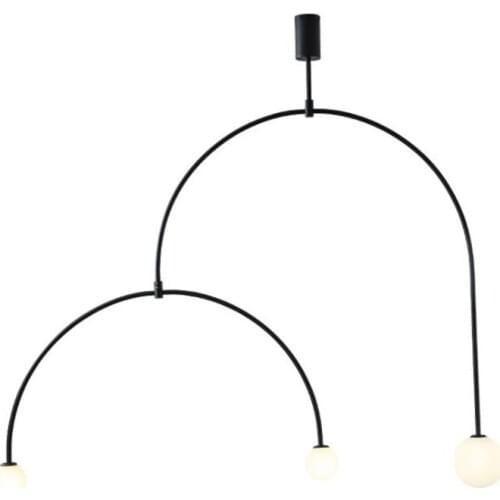 Vintage Simple Loft Iron Line Led Pendant Light for Foyer Dining Room Bar Decor Black/ Gold Iron Glass Suspenison 1841