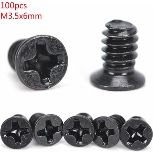 100pcs/pack M3.5x6 black screw hard drive hard drive tray computer case hard drive laptop notebook screw set tool computer smal