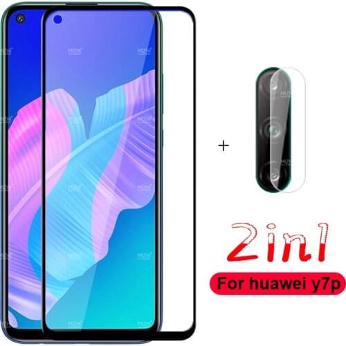 2 in 1 Protective Glass for huawei y7p Camera Lens Screen Protector Tempered Glas For Huawei y7p y7 p y 7p ART-L28 ART-L29 Film