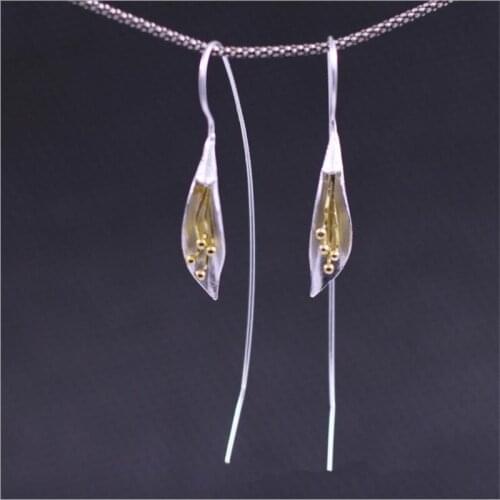 LUKENI Latest Girl Gold Flower Drop Earrings Jewelry Charm Silver 925 Earrings For Women Engagement Party Accessories Lady Gift