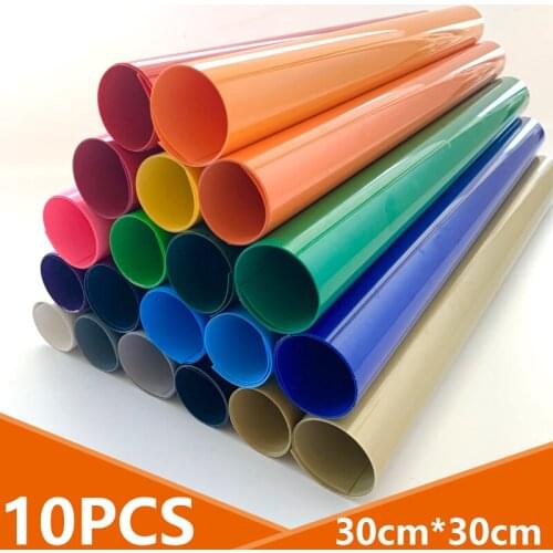 10PCS 30CMX30CM PVC Heat Transfer Vinyl Iron On Vinyl Heat Press Machine Cutting Plotter HTV T-Shirt DIY