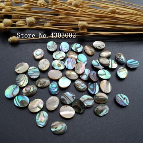100pcs/lot 8x10mm Natural Oval Cabochon Abalone Shell Mother of Pearl shell for DIY Jewelry Oval Peacock MOP Pearl shell