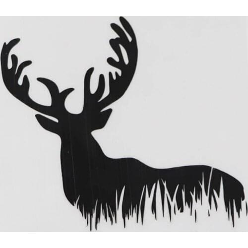 12.3CMX11.2CM Deer Wild Animal Forest Hunting Decal Vinyl Car Sticker Black/Silver