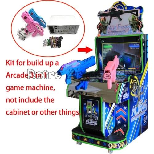3 in 1 Aliens, Farcry, The House of the Dead 3 motherboard shooting guns Arcade Kit for DIY Simulator Shooting game machine