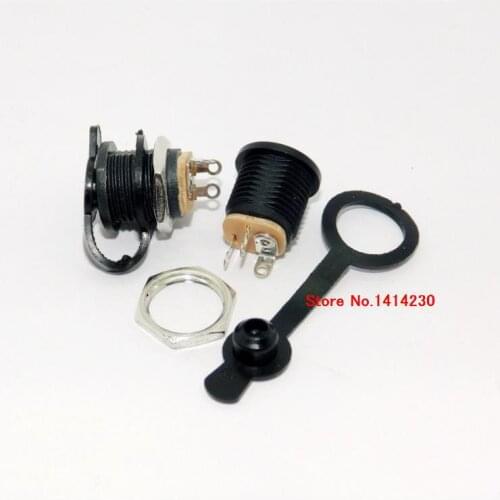 5 Seta/LOT High Quality DC022 5.5*2.1 / 5.5 x 2.1mm DC Power Socket/ DC Connector Panel Mounting DC-022 With Waterproof Cap