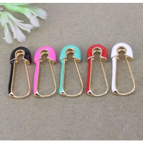 5Pairs Enamel Safety Pin Shape Earrings,Enamel Earrings