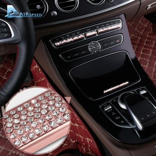 Airspeed for Mercedes Benz C Class W205 GLC Class E Class W213 Car Console Button Diamond Stickers Trim Decoration Car Styling
