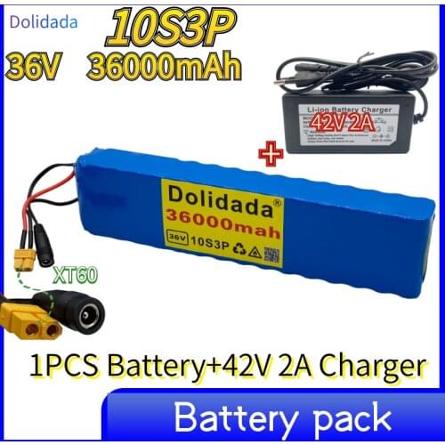 36V 36000mah 10s3p battery 600W 42V 18650 battery pack for Xiaomi m365 Pro eBike bicycle scooter with built-in 20A BMS+charger