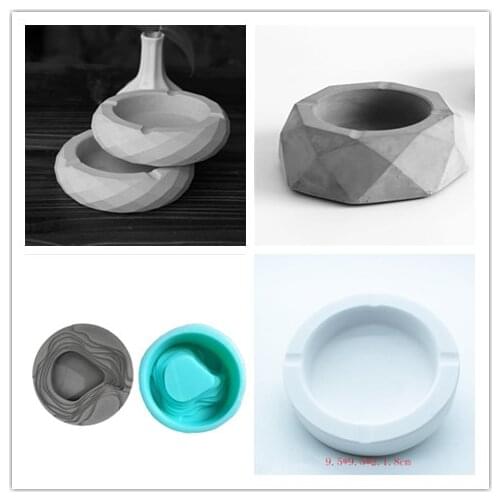 Aromatherapy gypsum molds for concrete ashtray making DIY cactus Planter Cement Pot silicone mold
