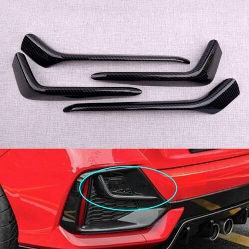 CITALL Car Front & Rear Bumper Trims Fog Light Eyebrow Eyelid Covers Fit For Honda Civic Hatchback 2020 2021