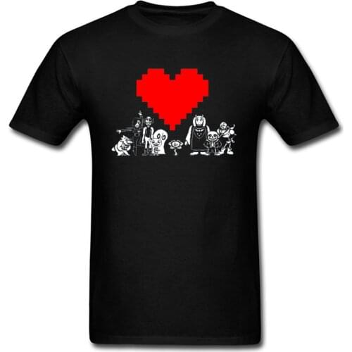 Brand Tshirt Undertale Sans T-shirt 2019 Men Rpg Game T Shirt Cotton Black Pixel Heart Tee Skull Top Halloween Undertale Papyrus