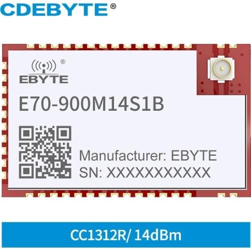 CC1312R 868MHz 915MHz High Speed Connection SoC RF Module 14dbm 1.5KM Antenna IPEX Stamp hole CDEBYTE E70-900M14S1B