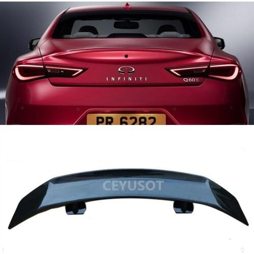 For Universal WING Spoiler NEW Infiniti Q60 Q60S ABS Material Car Trunk Rear Lip Tail FIN Accessories Black Body Kit 2016-2021