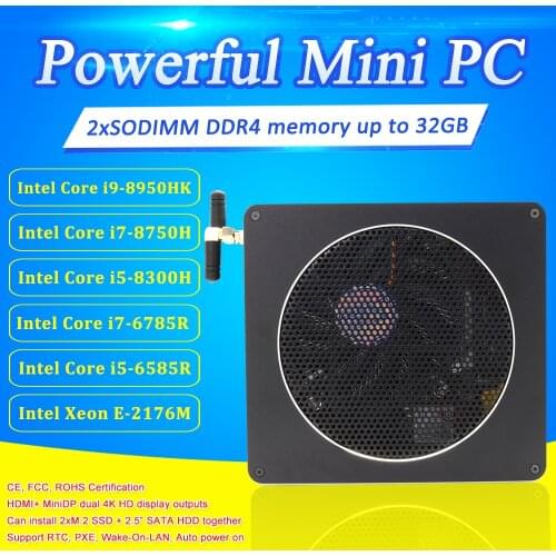 Eglobal Mini pc computer Intel nuc Xeon E-2176M 2.7GHz hot Gaming pc DDR4 Mini-DP HD Win10 OS wholesale used Desktop
